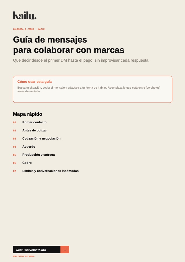 Portada de la Guía de mensajes para colaborar con marcas